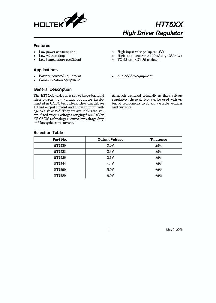 HT7530_74555.PDF Datasheet