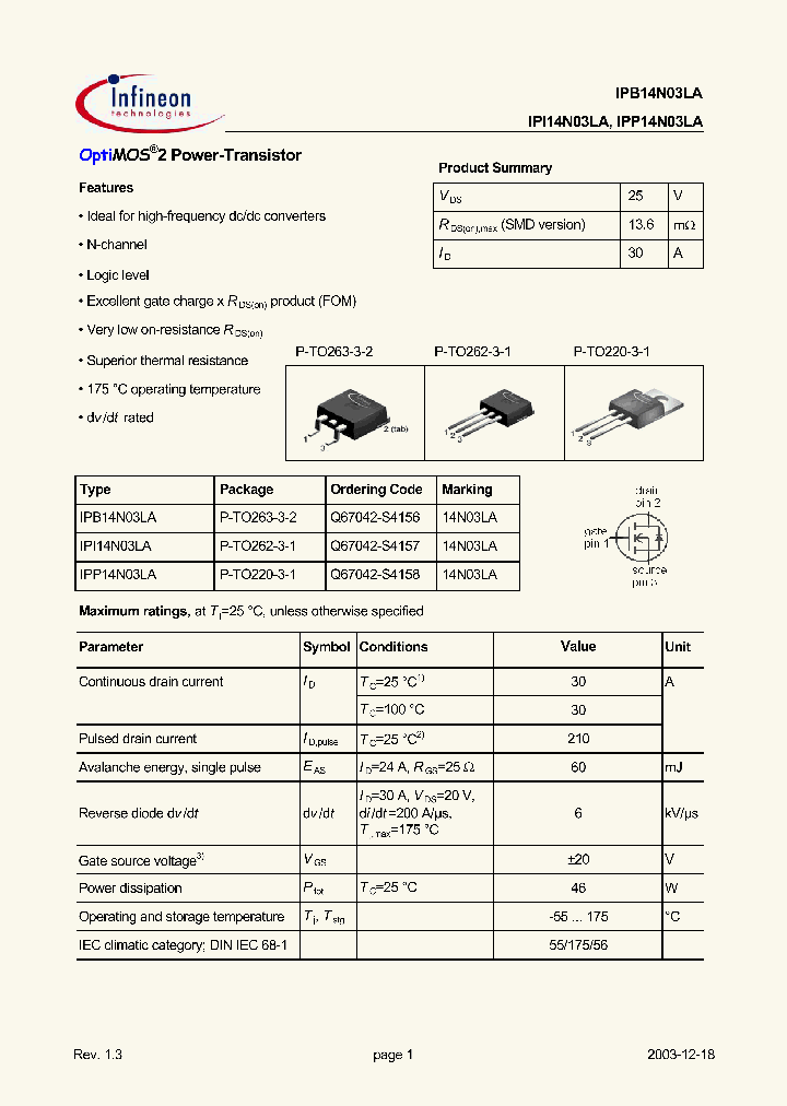 IPB14N03LA_227498.PDF Datasheet