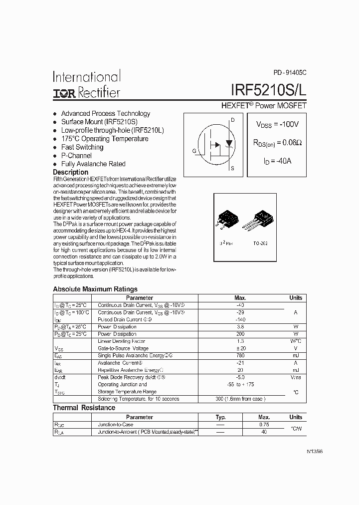 IRF5210L_225261.PDF Datasheet