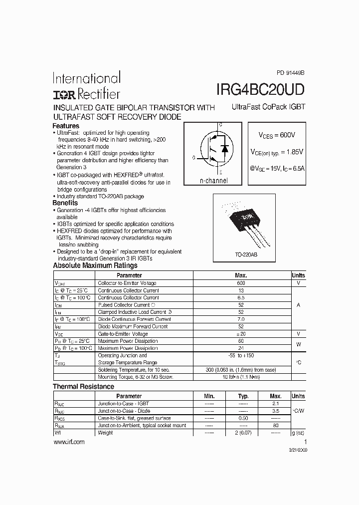 IRG4BC20UD_234354.PDF Datasheet