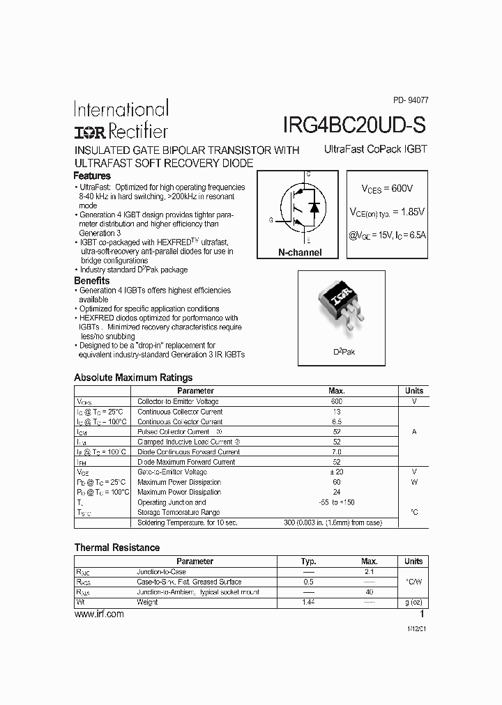 IRG4BC20UDS_234355.PDF Datasheet