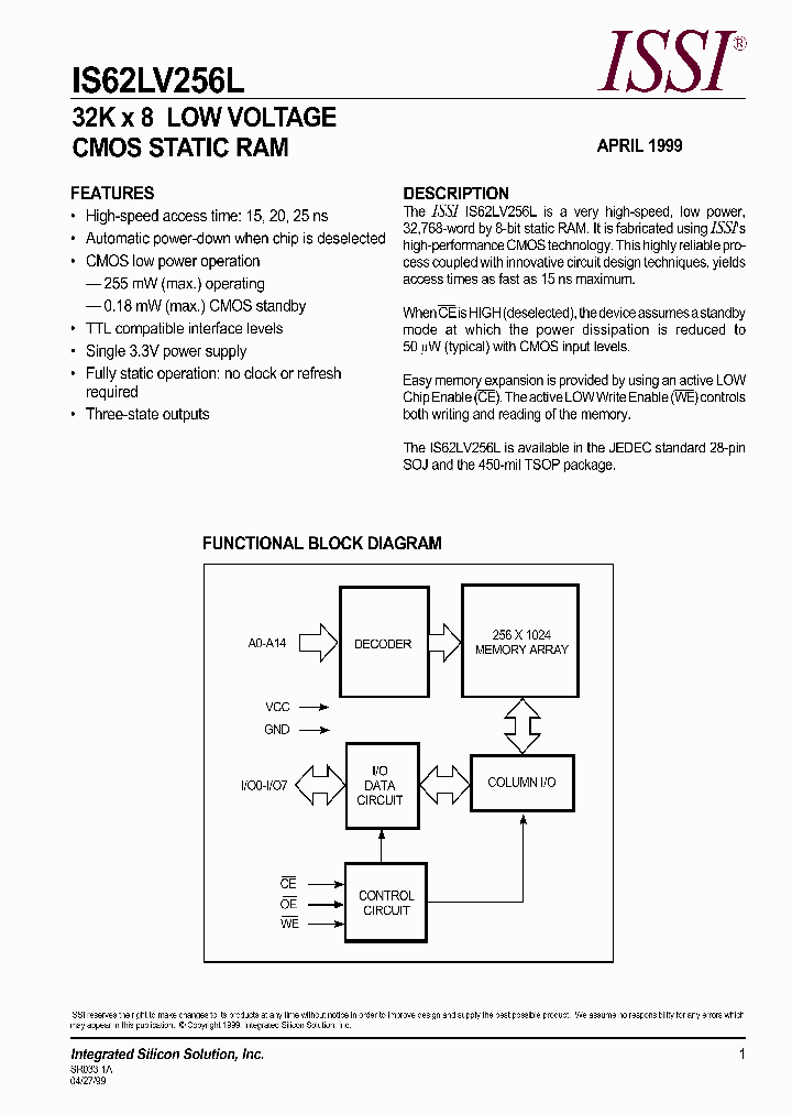 IS62LV256L_195419.PDF Datasheet