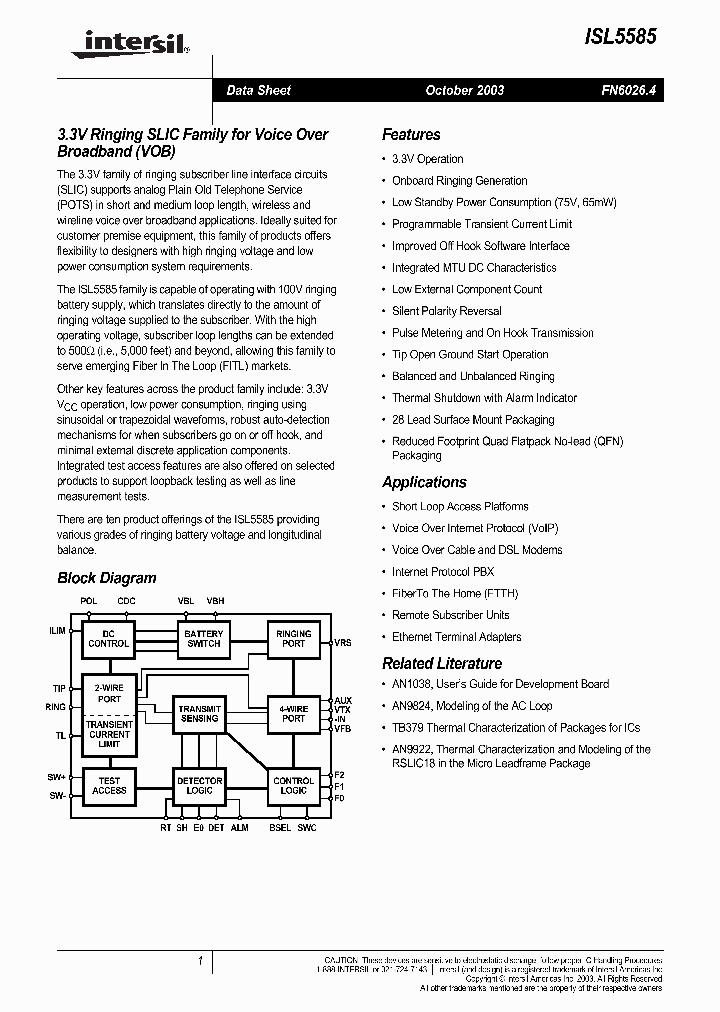 ISL5585_163753.PDF Datasheet