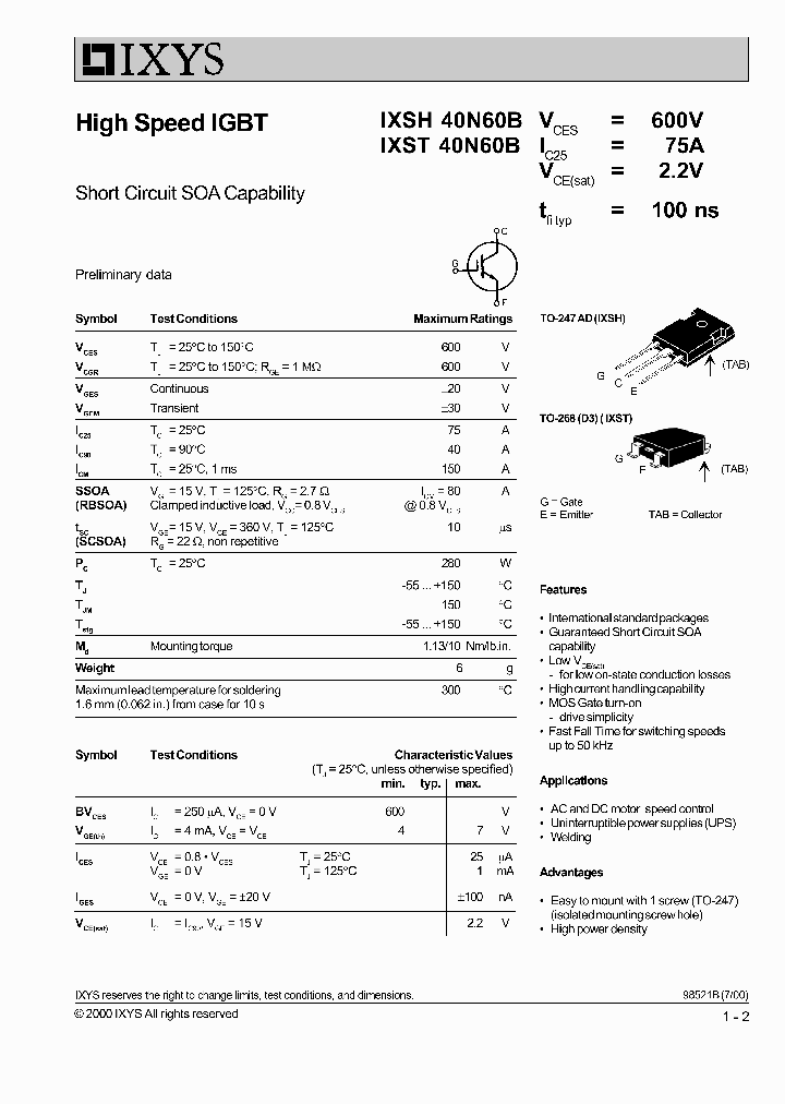 IXSH40N60_232883.PDF Datasheet