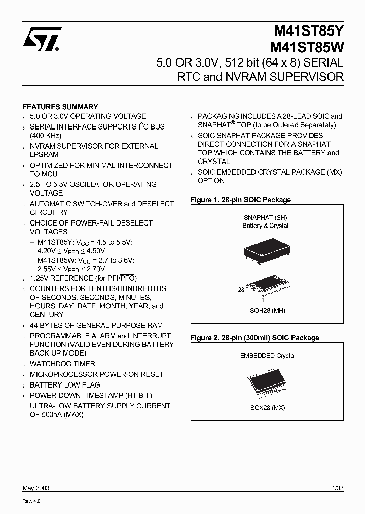 M41ST85_123327.PDF Datasheet