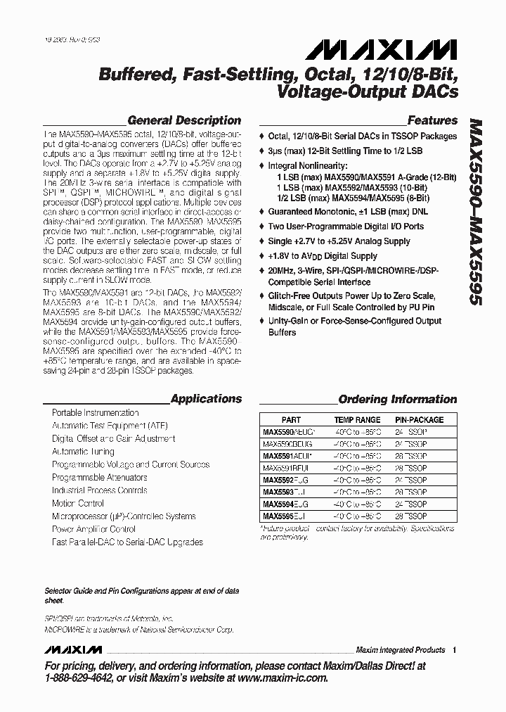 MAX5590AEUG_263654.PDF Datasheet