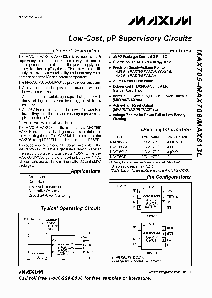 MAX705_3080.PDF Datasheet
