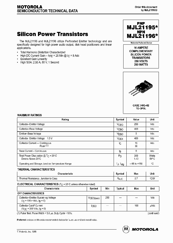 MJL21196_253191.PDF Datasheet