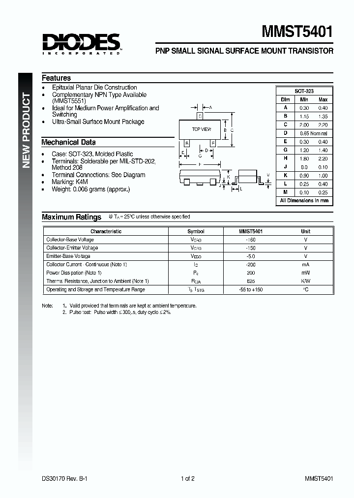 MMST5401_237610.PDF Datasheet