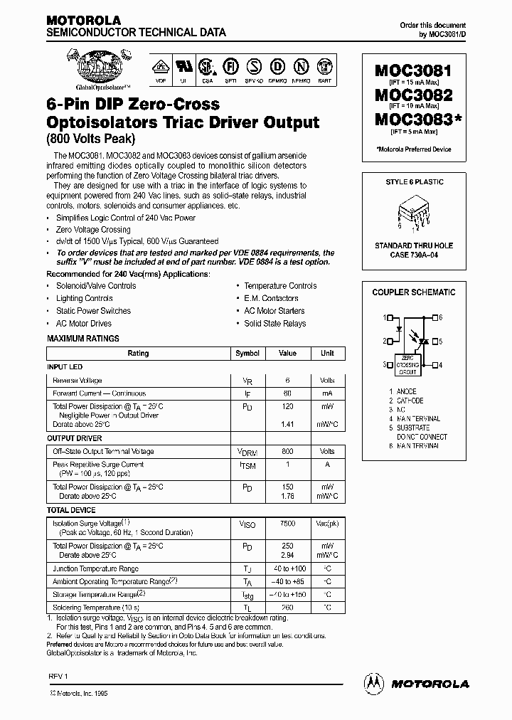 MOC3083_145585.PDF Datasheet
