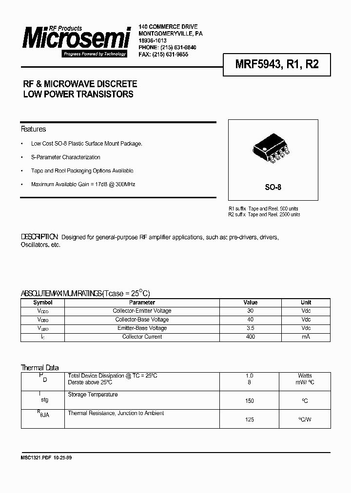 MRF5943_237525.PDF Datasheet