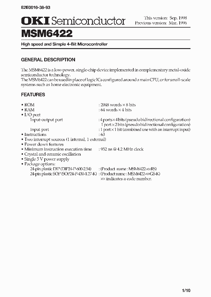 MSM6422_235017.PDF Datasheet