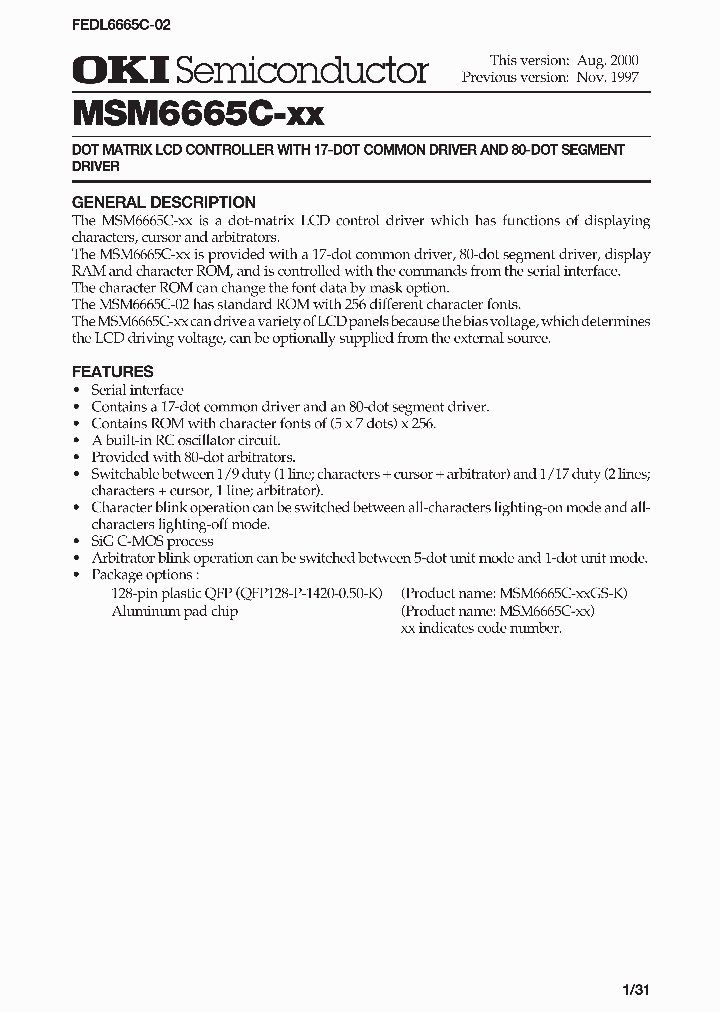 MSM6665C_237813.PDF Datasheet