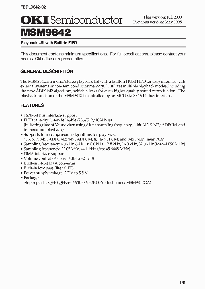 MSM9842_223127.PDF Datasheet
