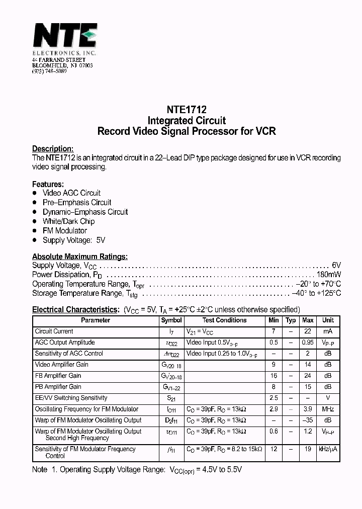 NTE1712_212586.PDF Datasheet