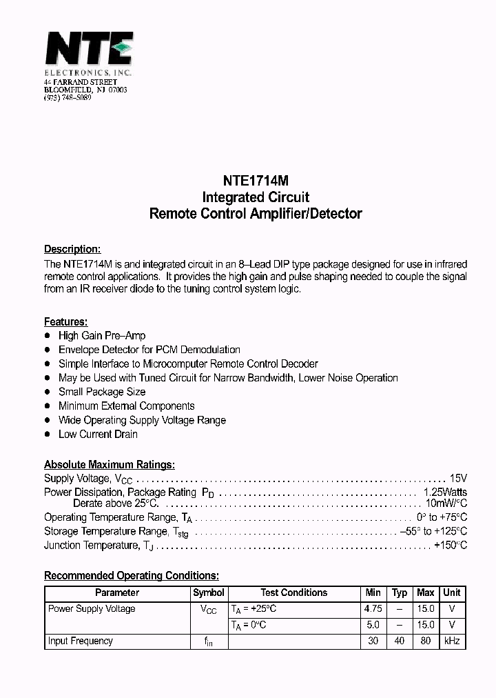 NTE1714M_212588.PDF Datasheet