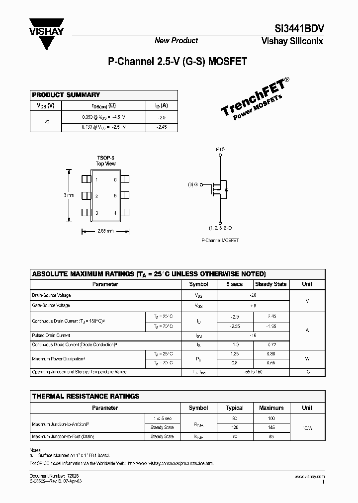 SI3441BDV_212106.PDF Datasheet