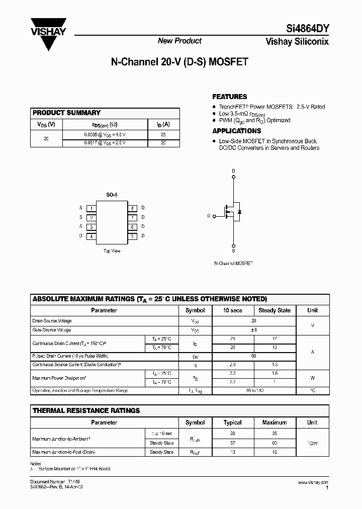 SI4864DY_237775.PDF Datasheet