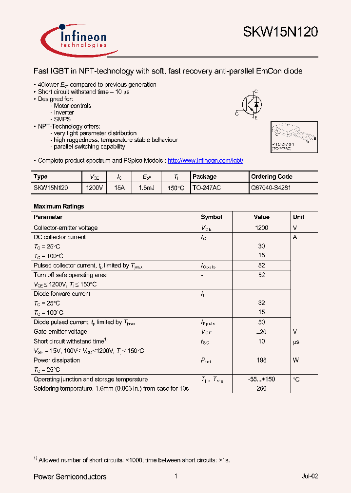 SKW15N120_296887.PDF Datasheet