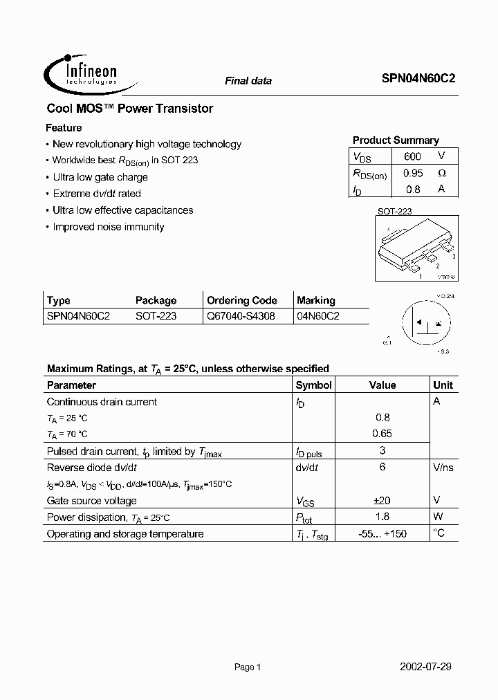 SPN04N60C2_213175.PDF Datasheet