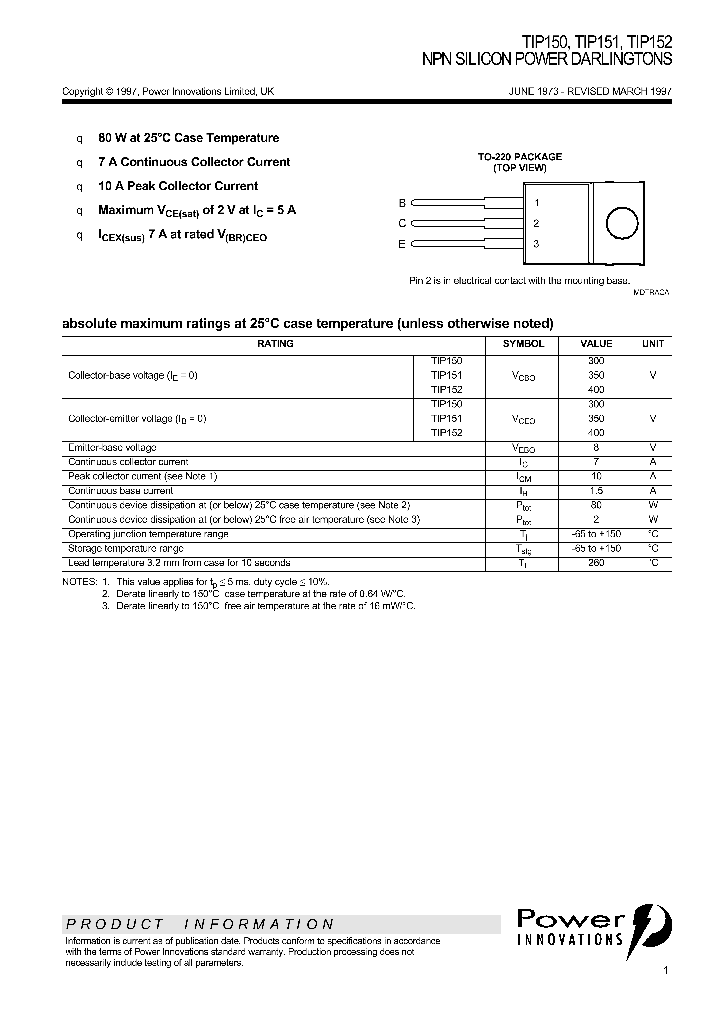 TIP152_212607.PDF Datasheet