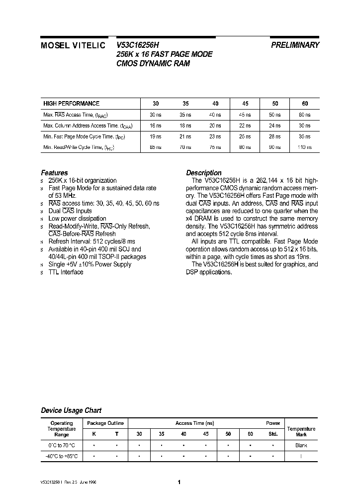 V53C16256_202905.PDF Datasheet