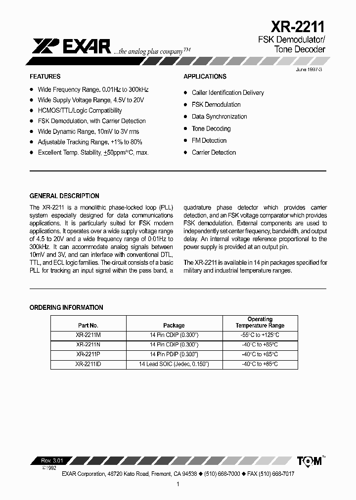 XR2211ID_185430.PDF Datasheet