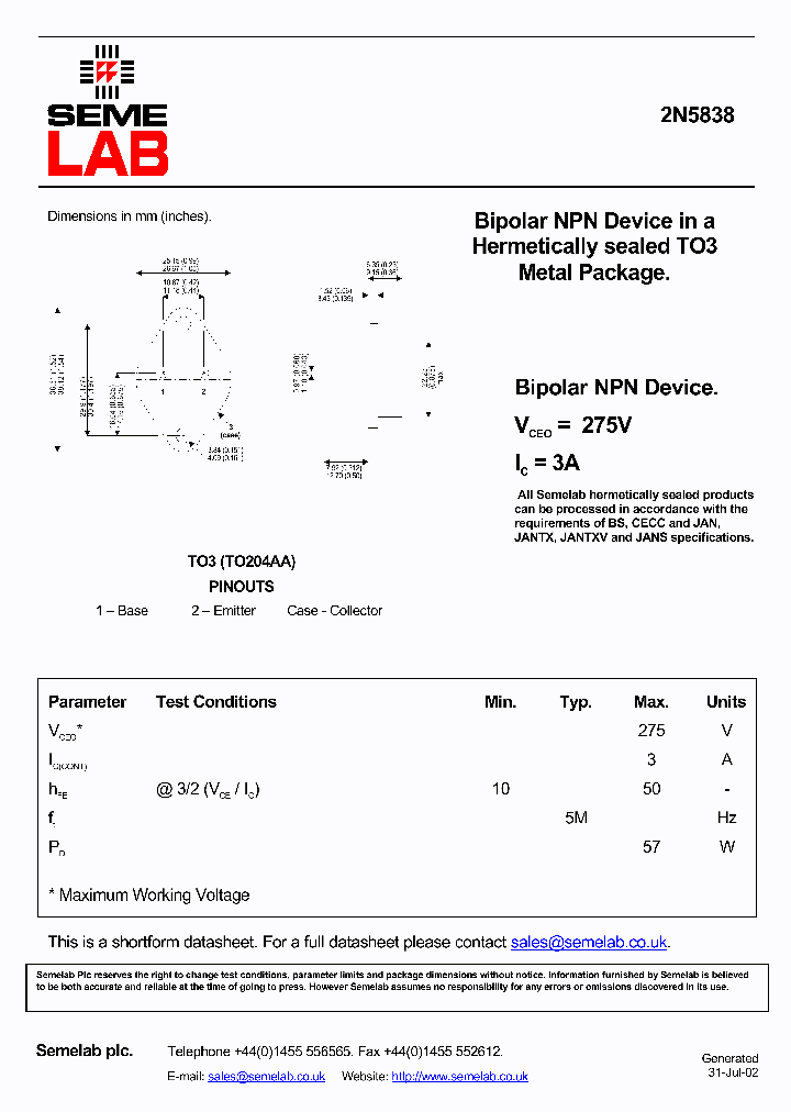 SF2N5838_381464.PDF Datasheet