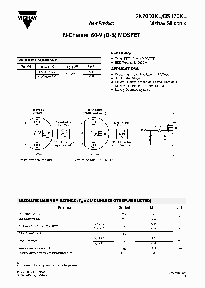 2N7000KL_337264.PDF Datasheet