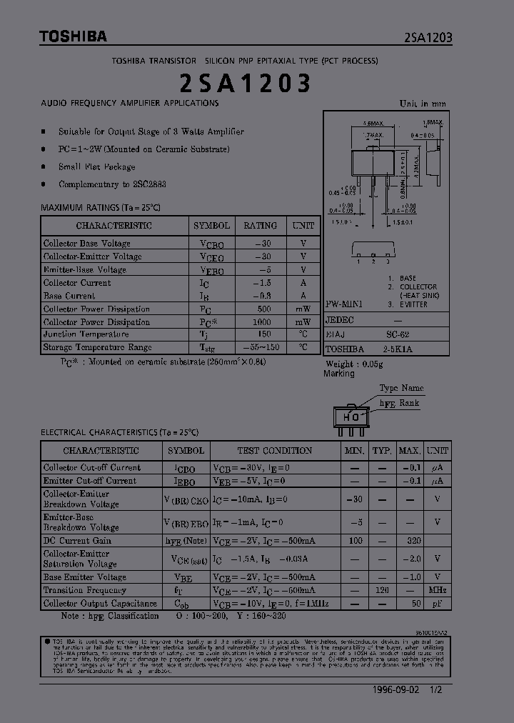 2SA1203_307401.PDF Datasheet