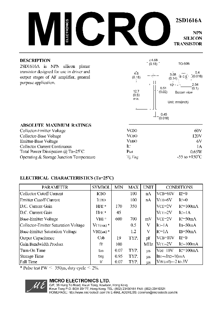 2SD1616A_378607.PDF Datasheet