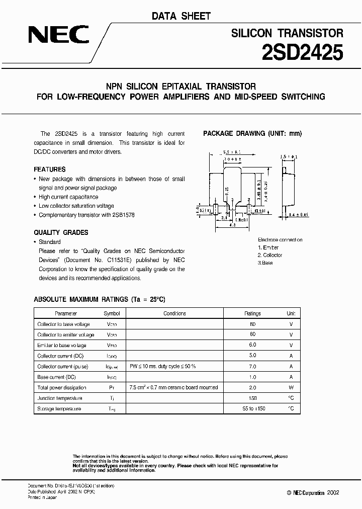 2SD2425_345153.PDF Datasheet