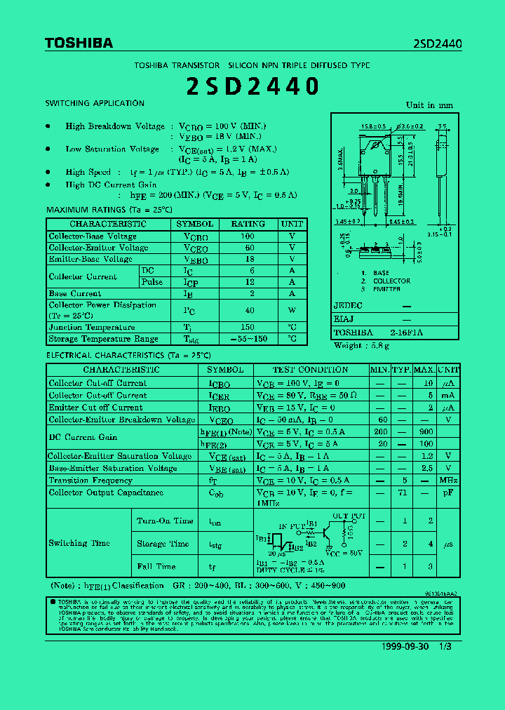 2SD2440_343285.PDF Datasheet