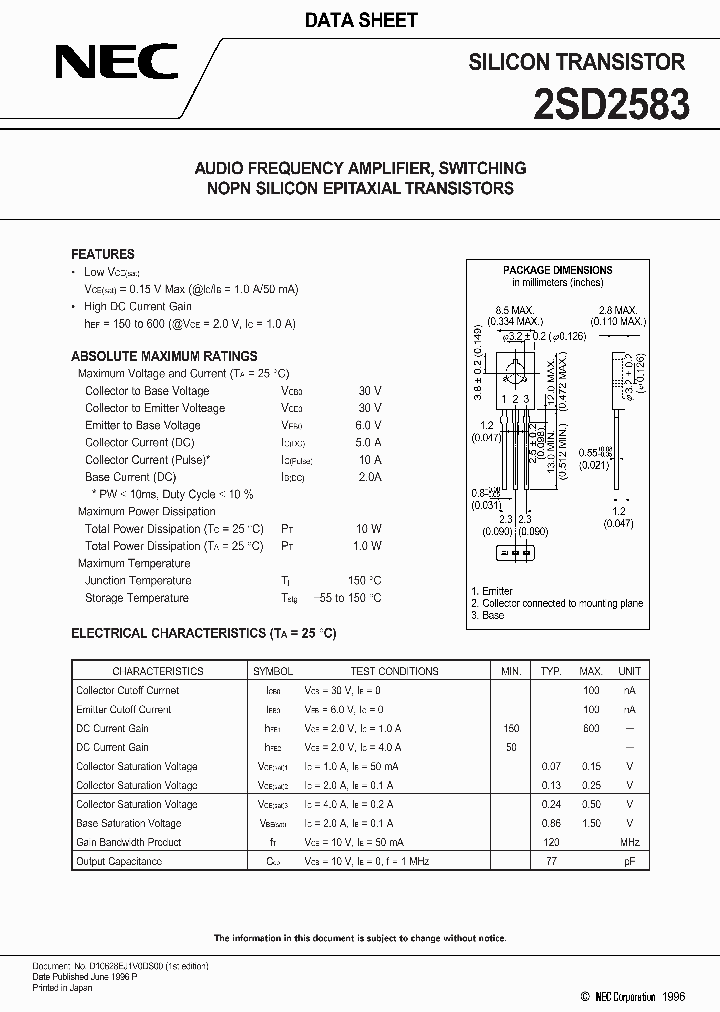 2SD2583_316262.PDF Datasheet