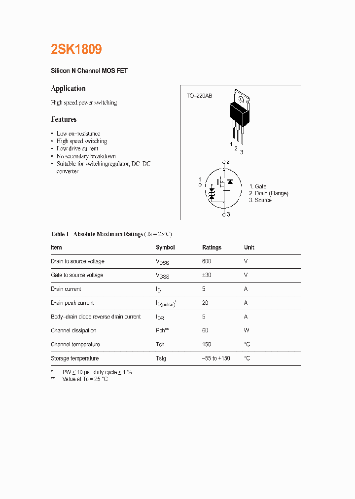 2SK1809_203122.PDF Datasheet