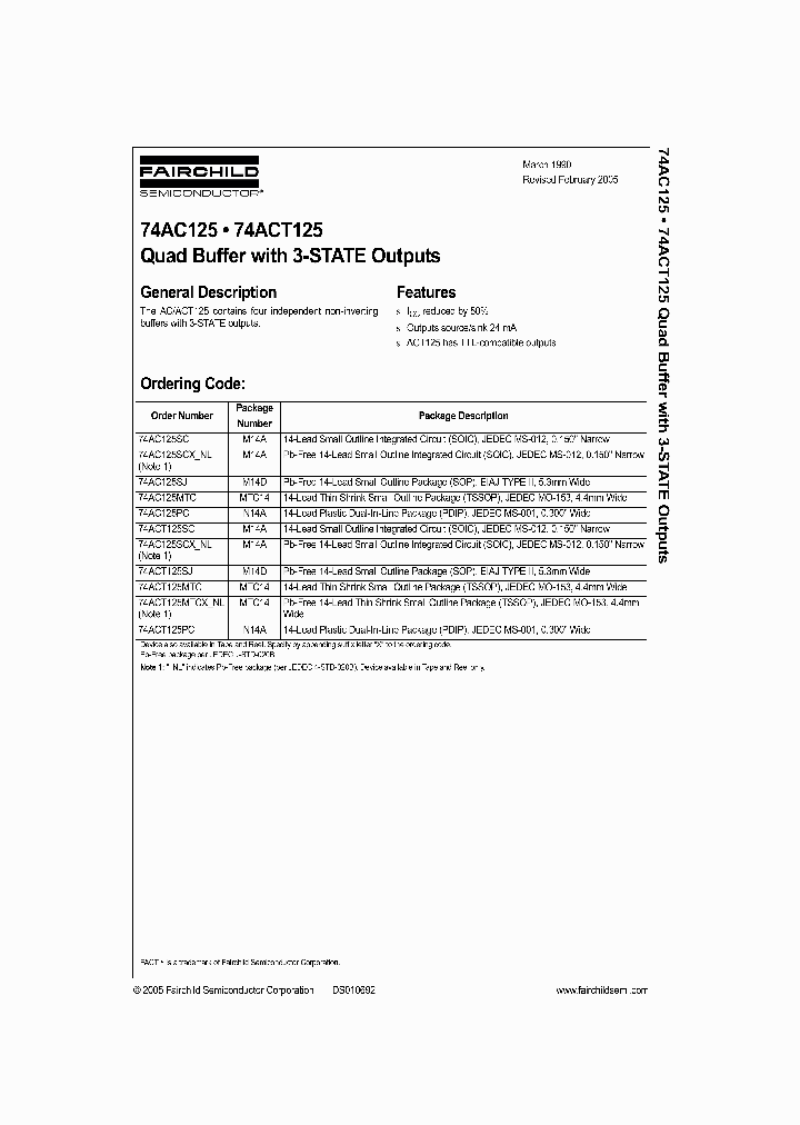 74AC125SCXNL_201535.PDF Datasheet