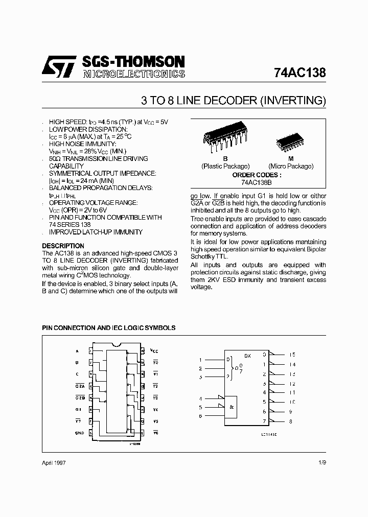 74AC138_96225.PDF Datasheet