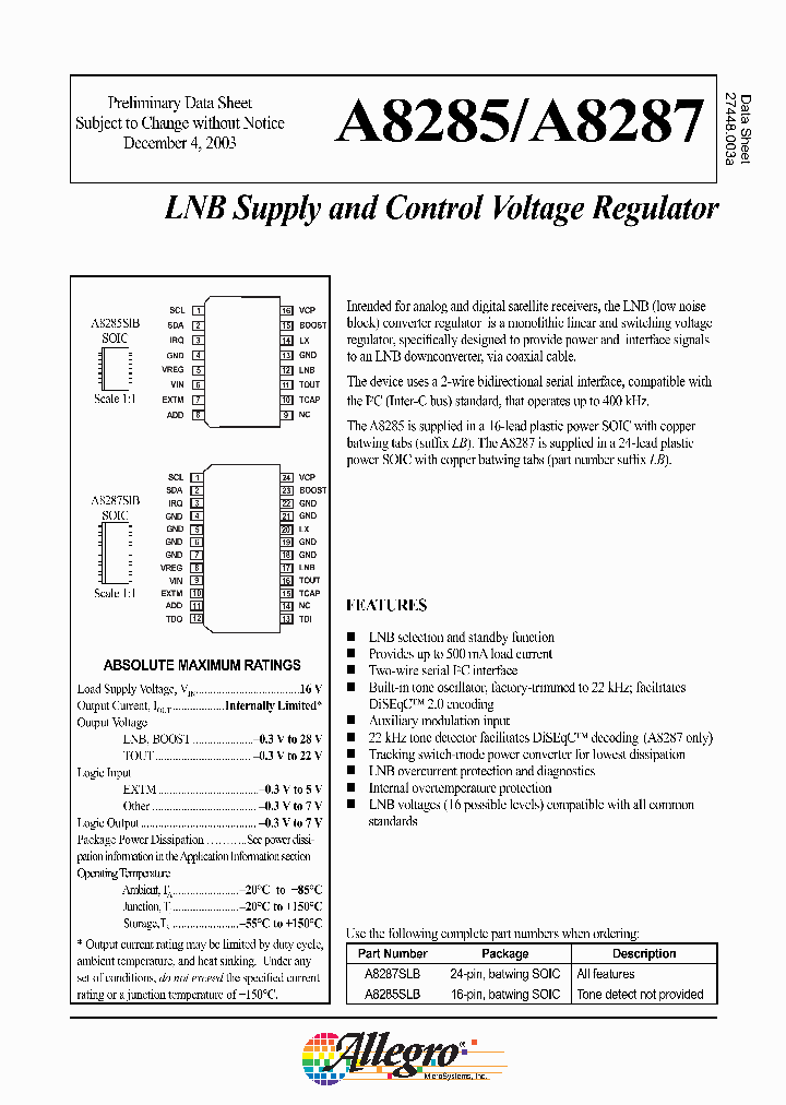 A8285A8287_364881.PDF Datasheet
