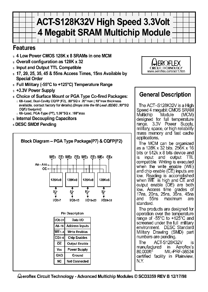 ACT-S128K32V_338083.PDF Datasheet