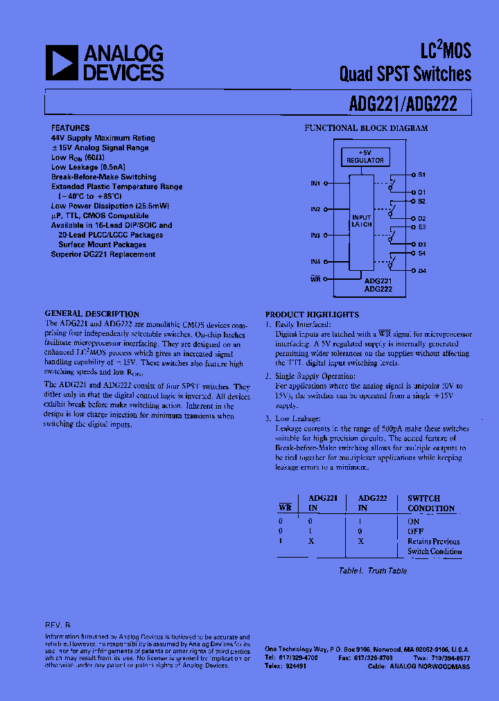 ADG221_311393.PDF Datasheet