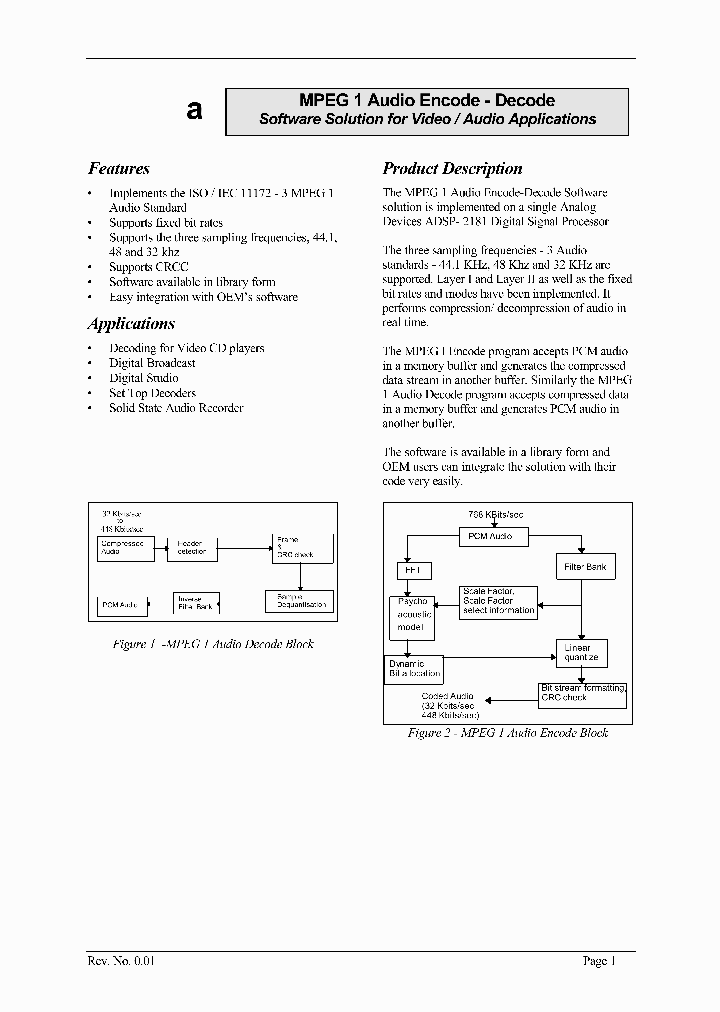 APEA1AUDIOENCODE-DECODE_233741.PDF Datasheet