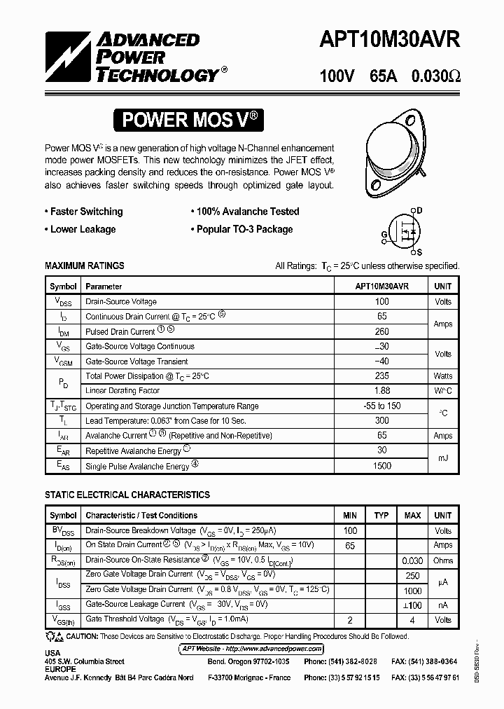 APT10M30AVR_385822.PDF Datasheet