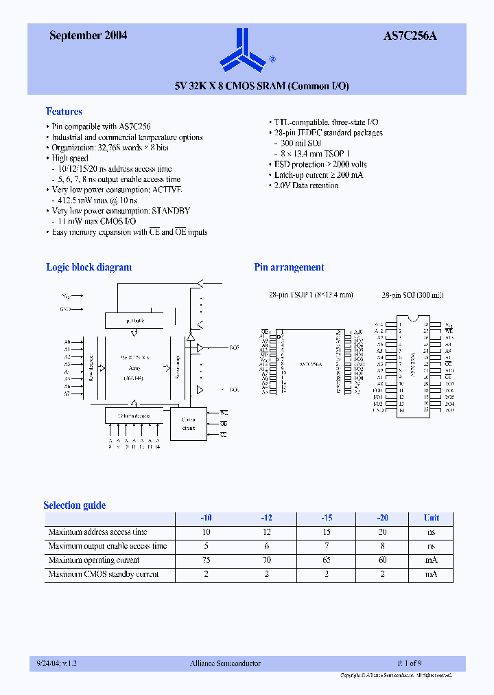 AS7C256A_311622.PDF Datasheet
