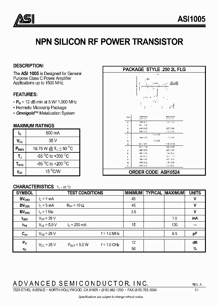 ASI1005_346579.PDF Datasheet