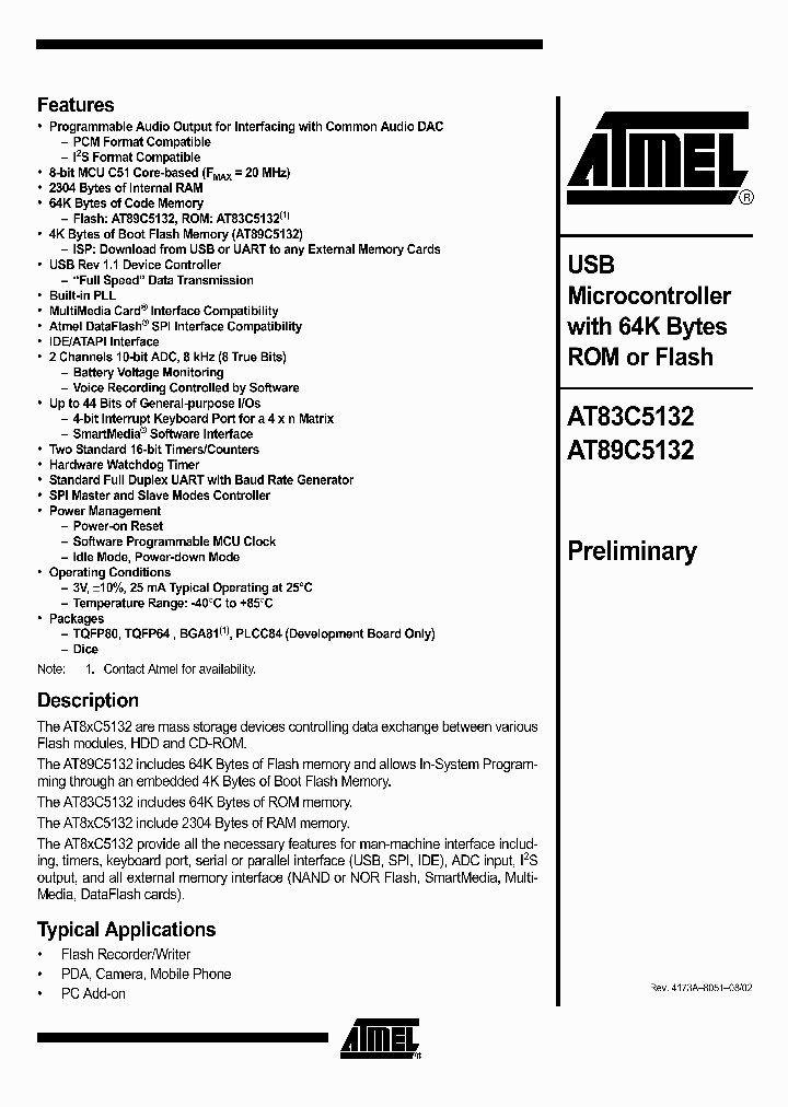 AT89C5132_200049.PDF Datasheet