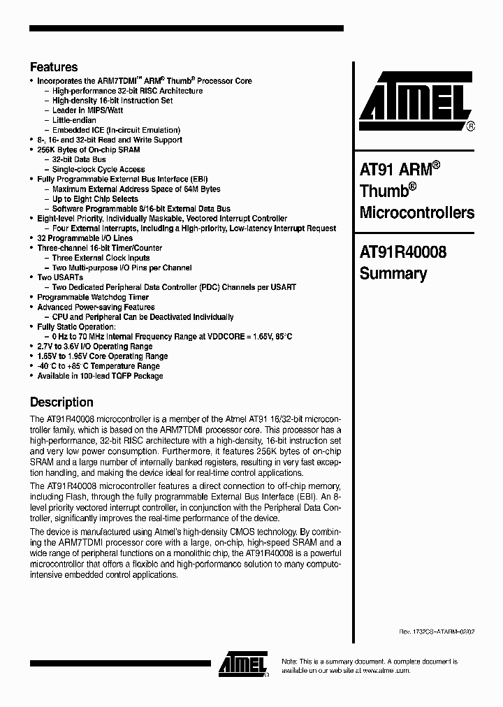 AT91R40008NBSP_181734.PDF Datasheet