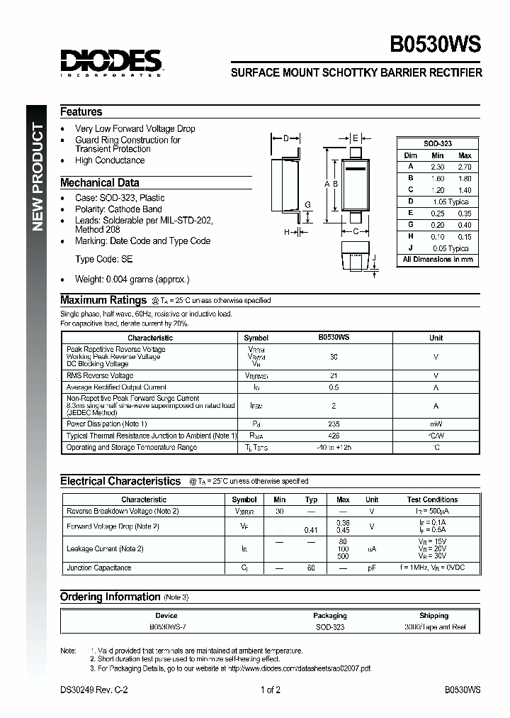 B0530WS_356587.PDF Datasheet