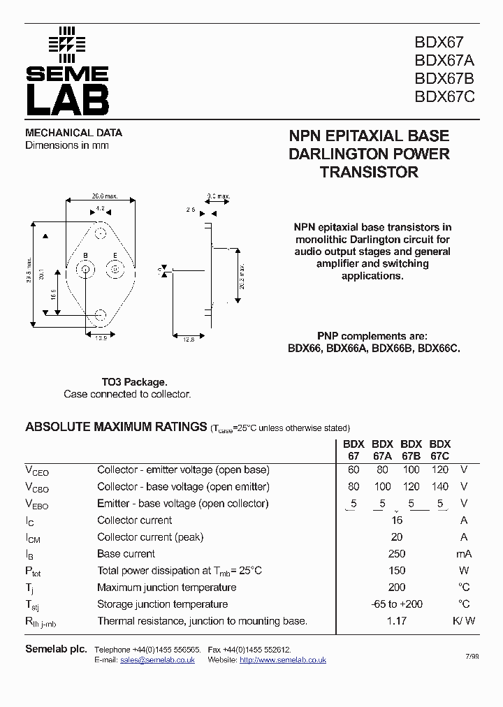 BDX67_315786.PDF Datasheet