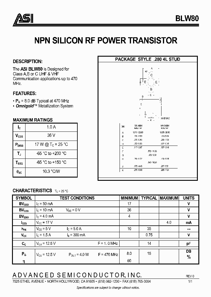 BLW80_306604.PDF Datasheet