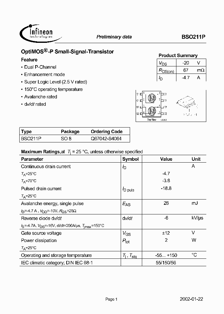 BSO211P_321647.PDF Datasheet